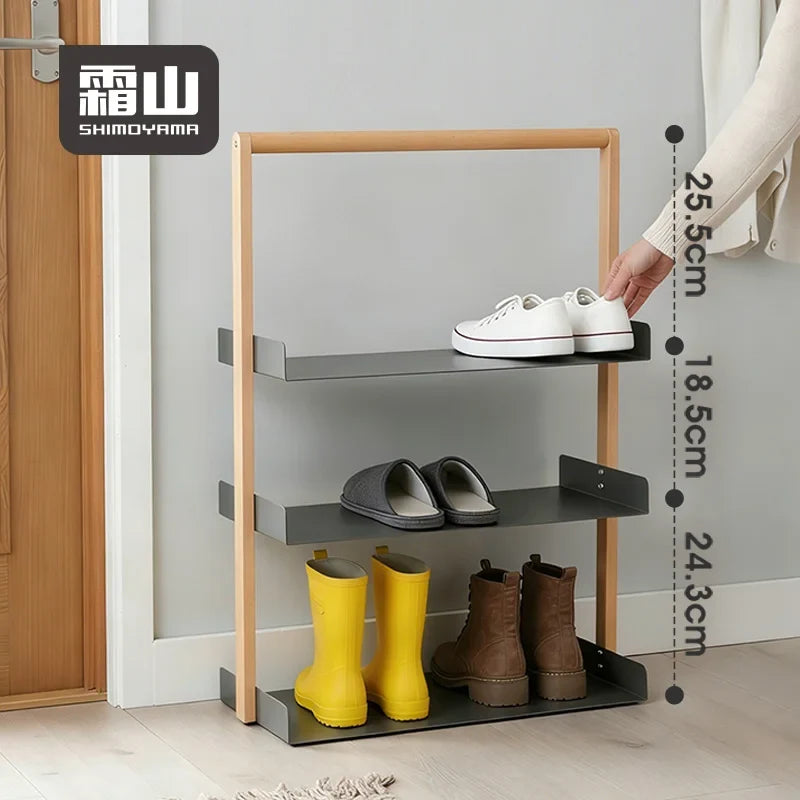 Shimoyama Beech Frame 3-Tier Shoe Rack
