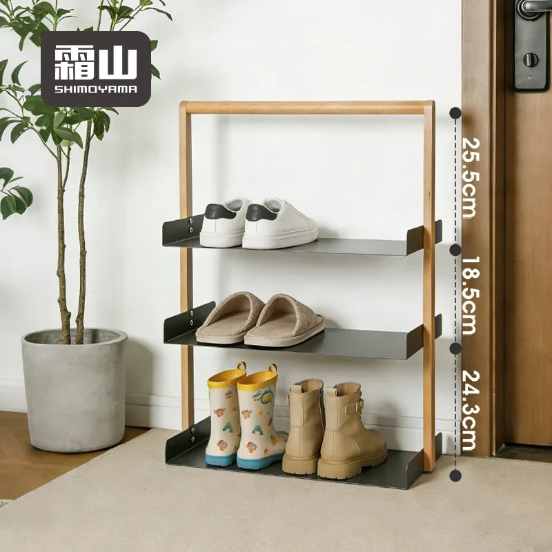 Shimoyama Beech Frame 3-Tier Shoe Rack