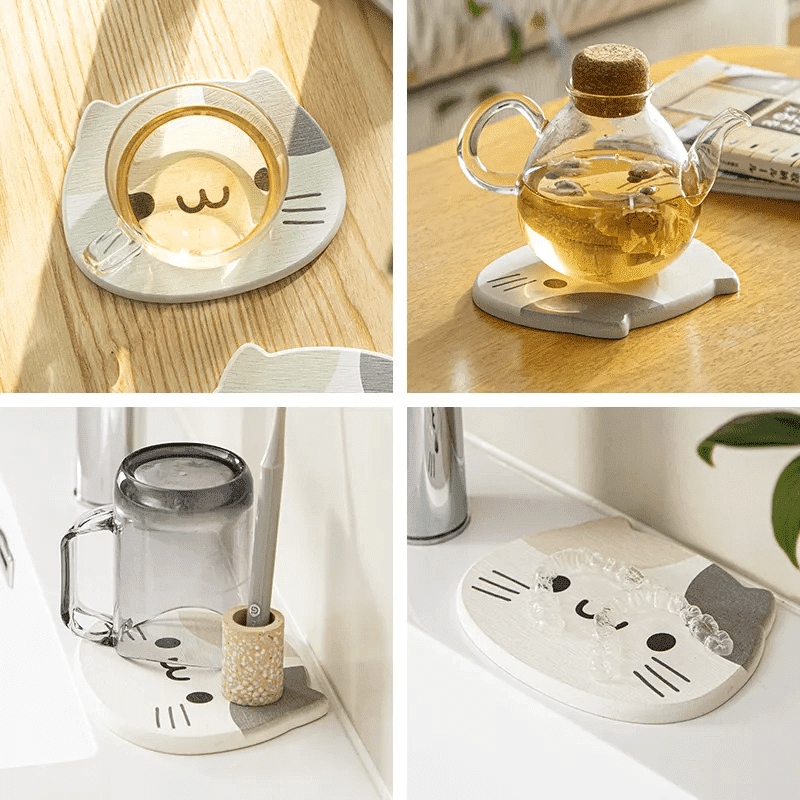 Shimoyama Diatomite Cat Coaster
