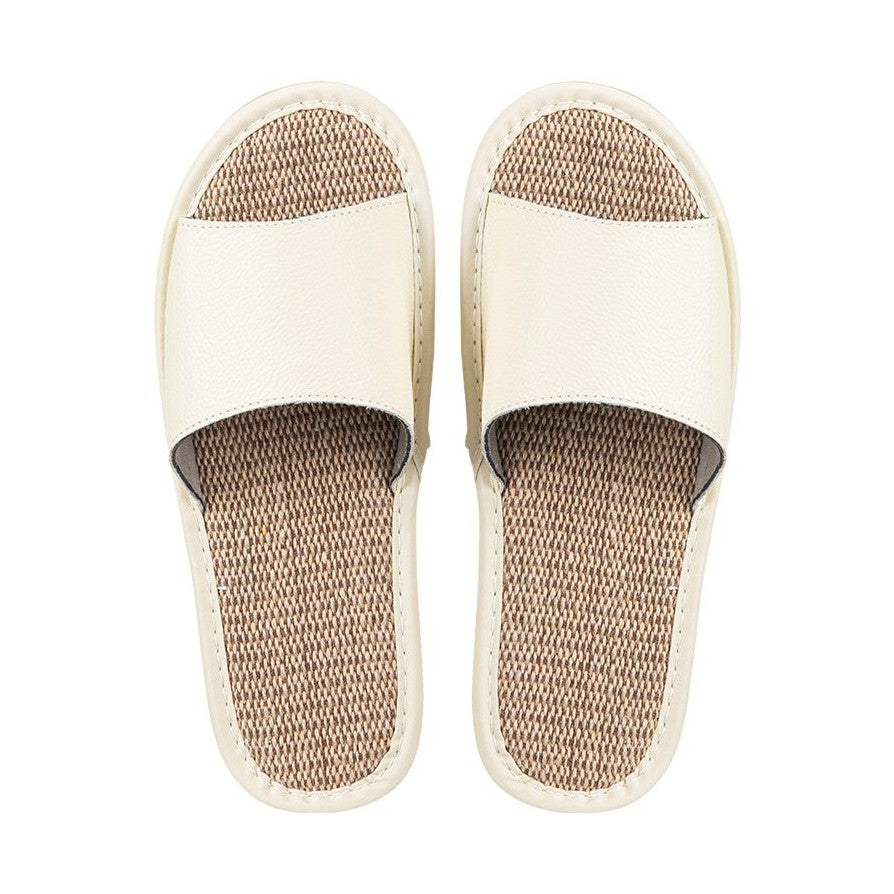 Shimoyama Leather Linen Slippers