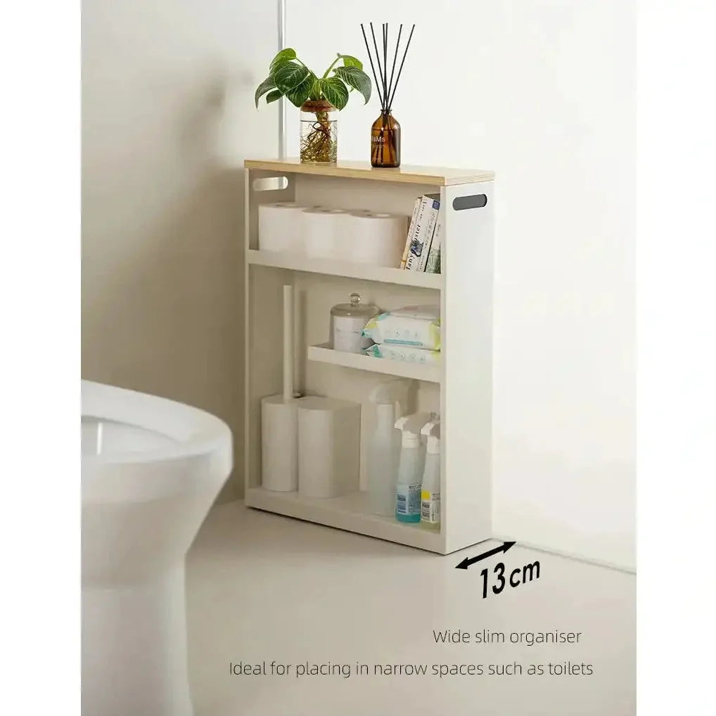 Shimoyama Slim Toilet Bathroom Organiser Storage Shelf - 13cm