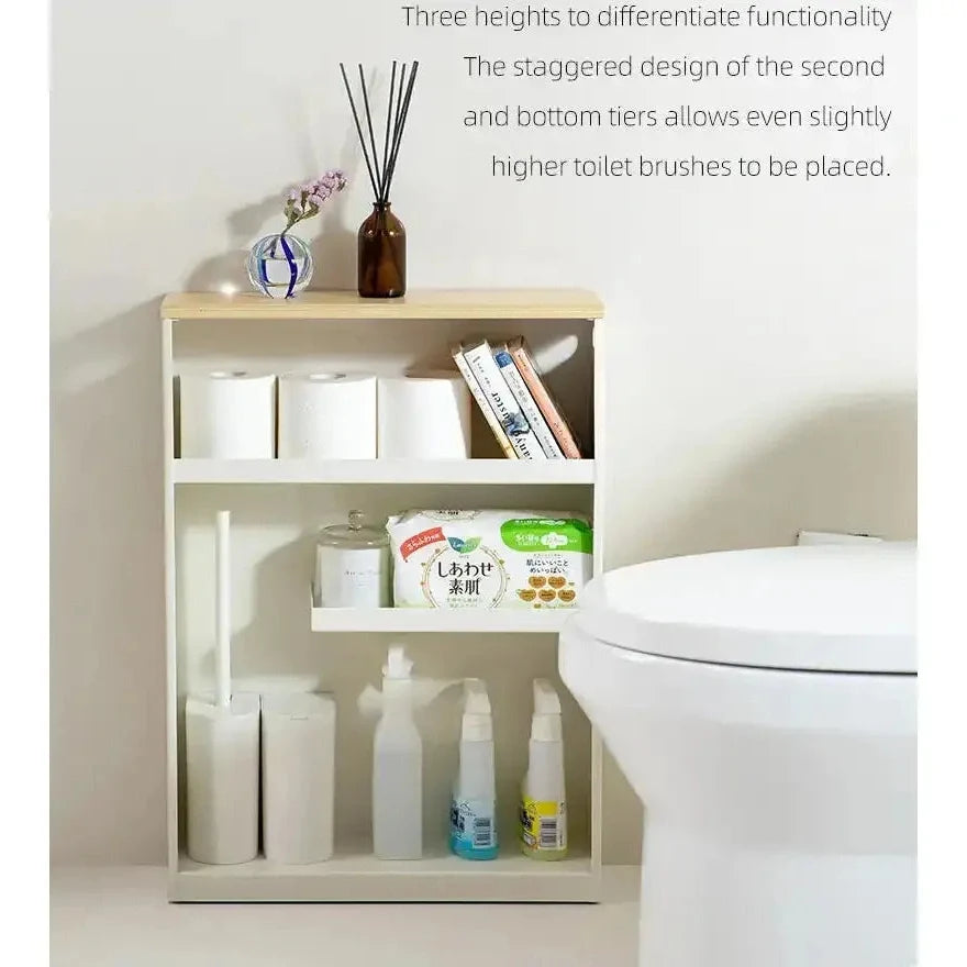 Shimoyama Slim Toilet Bathroom Organiser Storage Shelf - 13cm