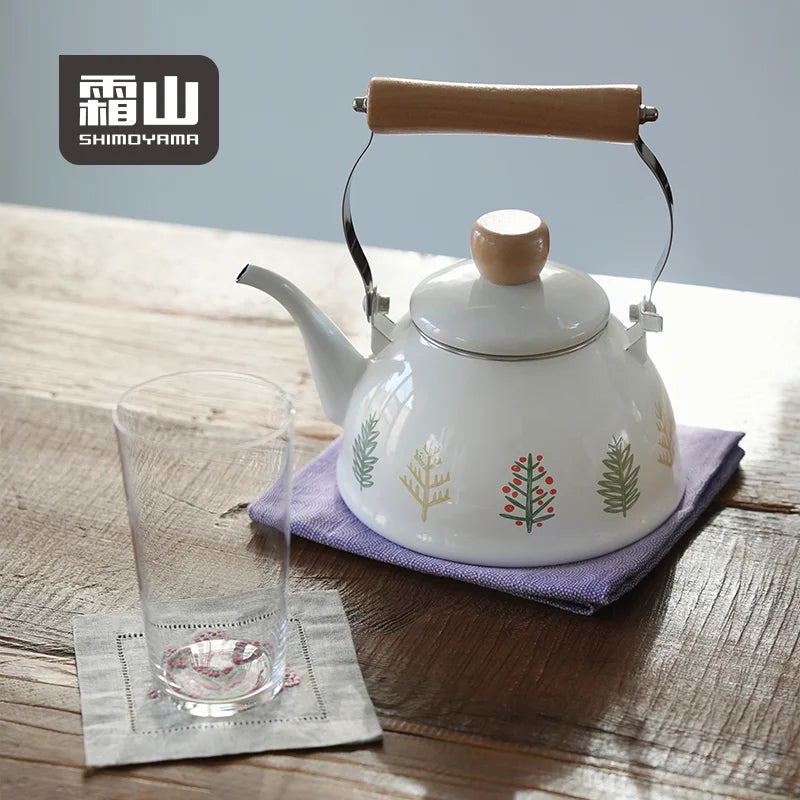 Shimoyama Woodland Enamel Kettle 1.5L