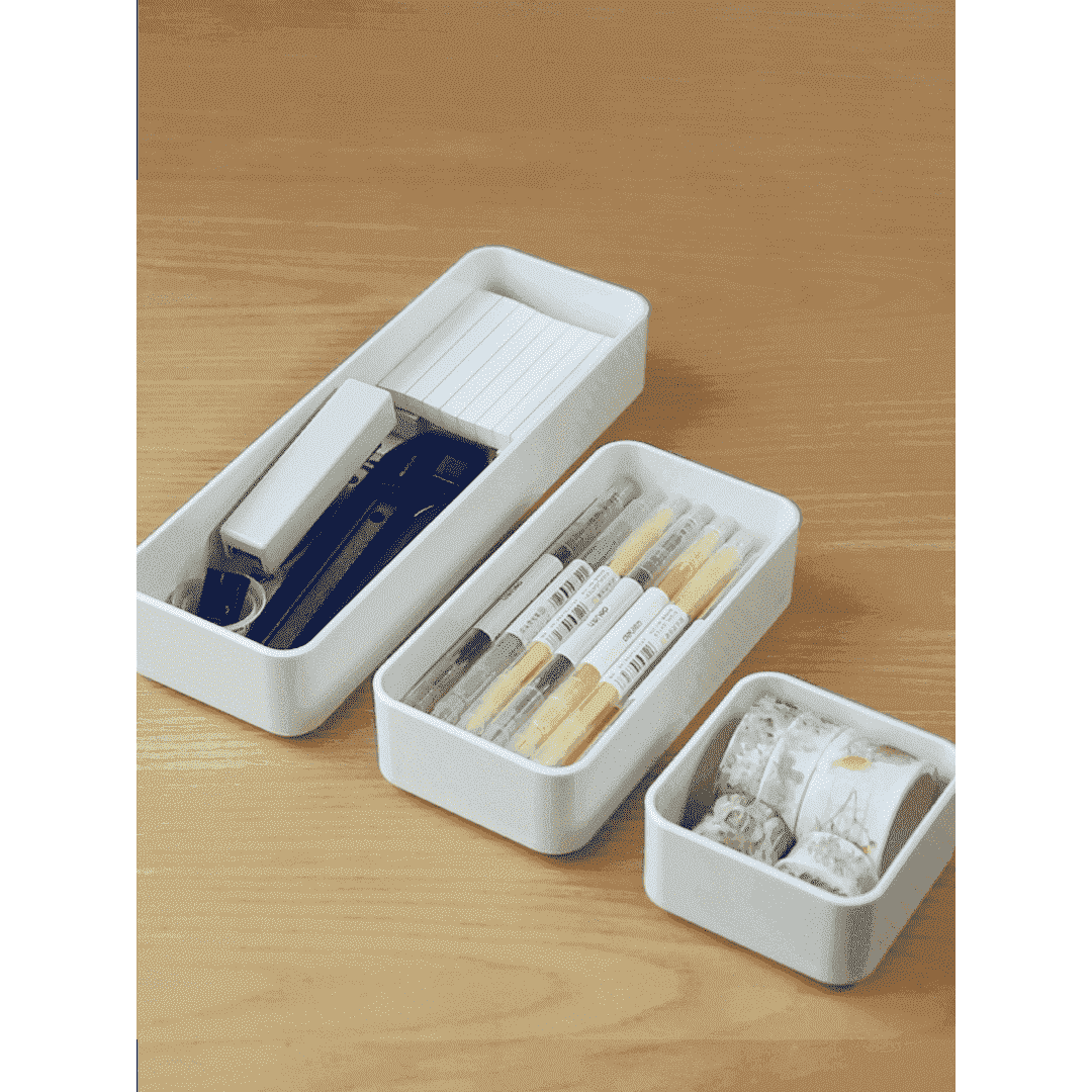 Shimoyama Desktop Storage Box White L