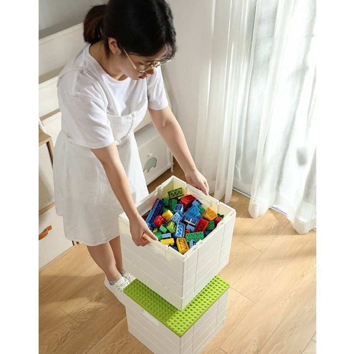 Shimoyama Foldable Brick Toy Storage Box 25L