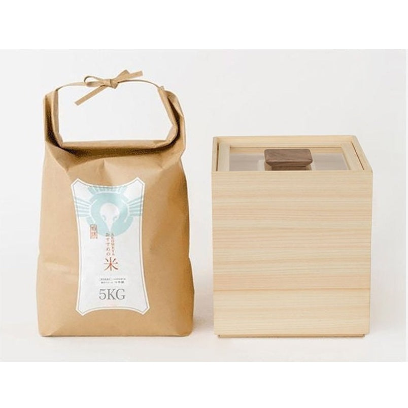Shimoyama Hinoki Rice Storage Container 5kg