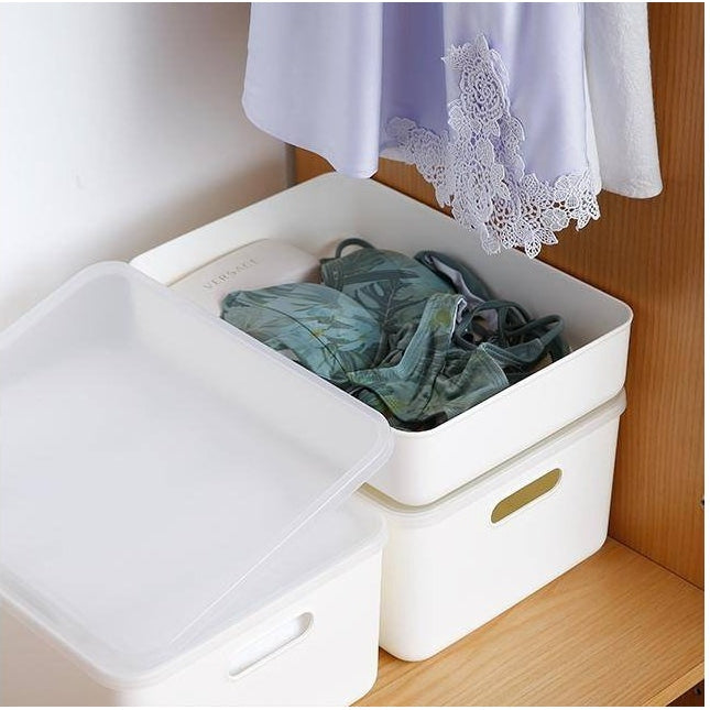 Shimoyama Small Shallow Storage Box White